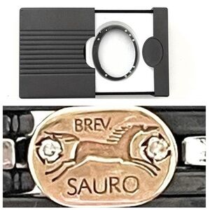 AUTHENTIC! Steel (NOT RUBBER) & Gold Bracelet w/ REAL Diamonds by Sauro